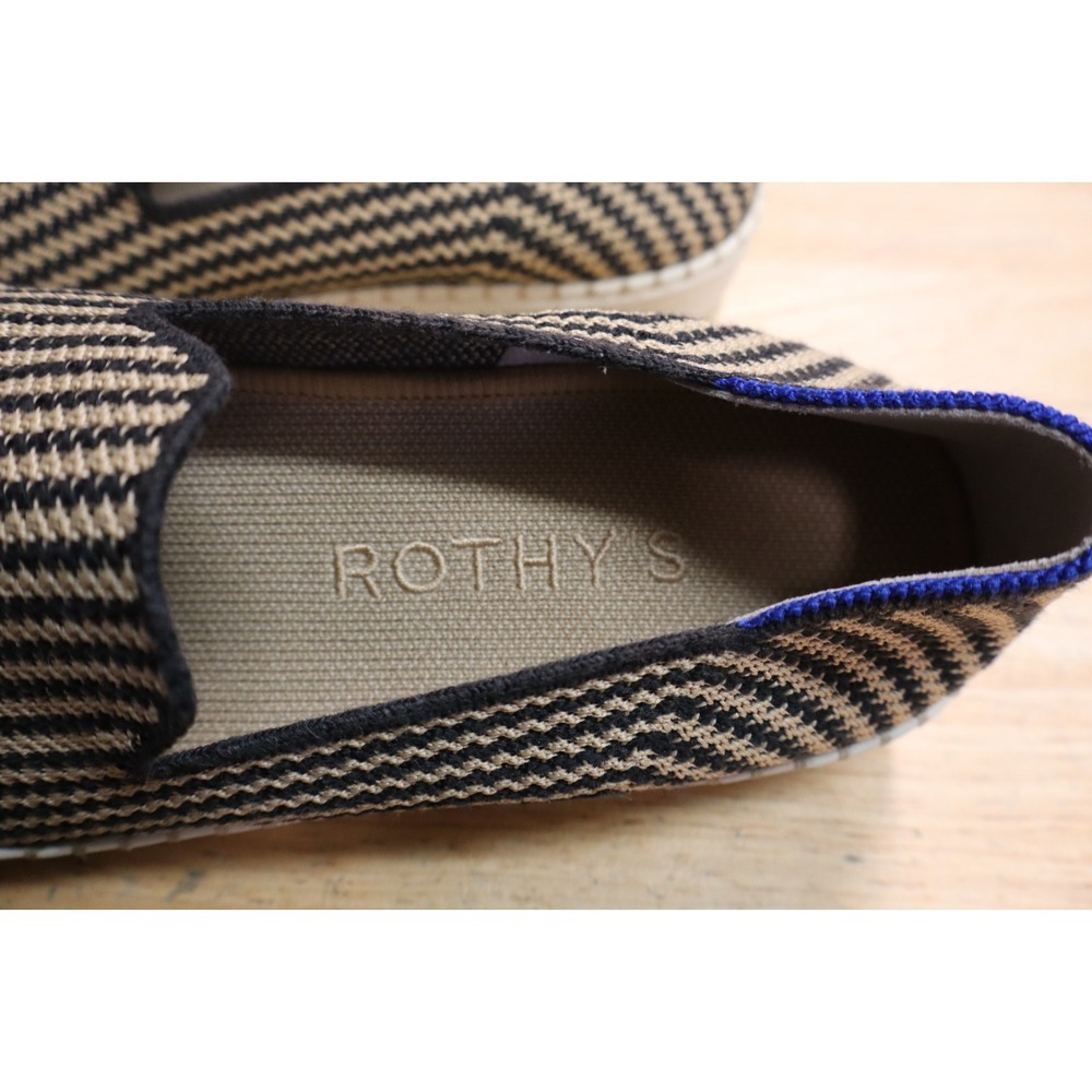 Rothy's The Original Slip On Toffee Stripe Hemp Sneakers Shoes Women's 9.5 - Picture 5 of 11